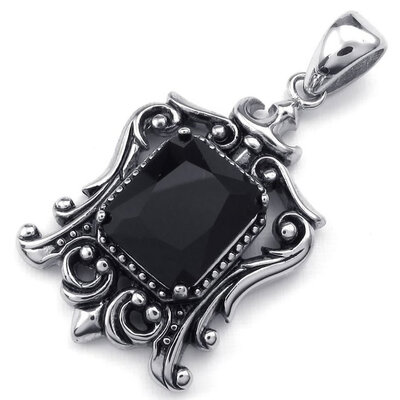 Hpolw Mens&Womens Large Vintage Stainless Steel Black Crystal Pendant Necklace with 18-26 inch Chain
Hpolw Mens&Womens Large Vintage Stainless Steel Black Crystal Pendant Necklace with 18-26 inch Chain