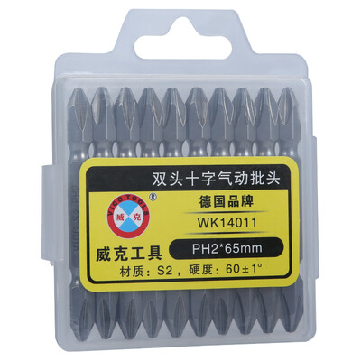 Wick Wico WK14011 double head cross pneumatic screwdriver head set wind batch Tsui screwdriver head electric drill bit head 65mm professional grade batch mouth S2 with strong magnetic 10 sticks
Wick Wico WK14011 double head cross pneumatic screwdriver head set wind batch Tsui screwdriver head electric drill bit head 65mm professional grade batch mouth S2 with strong magnetic 10 sticks