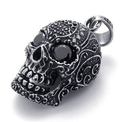 Hpolw Mens Gothic Biker Tribal Stainless Steel 316L Black SkullSkeleton Pendant Jewellery Black Stone Necklace18-26 inch Chain
Hpolw Mens Gothic Biker Tribal Stainless Steel 316L Black SkullSkeleton Pendant Jewellery Black Stone Necklace18-26 inch Chain