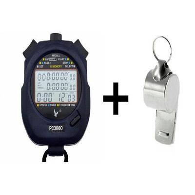 Stopwatch Professional Digital Stopwatch PC3860 Chronograph Counter Timer with Metal Referee Whistles
Stopwatch Professional Digital Stopwatch PC3860 Chronograph Counter Timer with Metal Referee Whistles