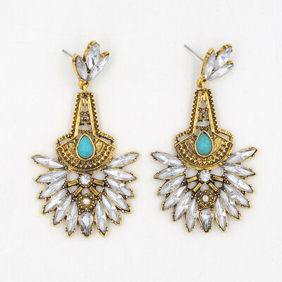 Bohemian Beautiful Fashion Clear Crystal Flower Elegant Turquoise Dangle Shourouk Earrings
Bohemian Beautiful Fashion Clear Crystal Flower Elegant Turquoise Dangle Shourouk Earrings