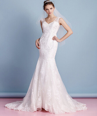 Cheap Discount affordable Mermaid Trumpet Sweetheart Court Train Lace Over Tulle Custom Vintage Wedding Dresses with Appliques b
Cheap Discount affordable Mermaid Trumpet Sweetheart Court Train Lace Over Tulle Custom Vintage Wedding Dresses with Appliques b