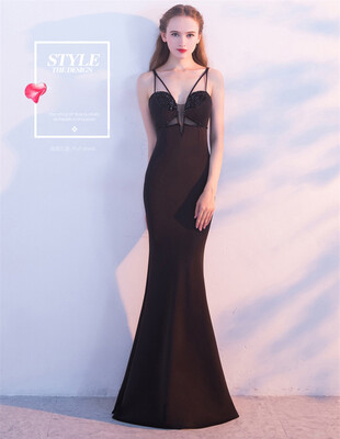 Evening dress female party princess noble sexy elegant slim black fish tail dress dress
Evening dress female party princess noble sexy elegant slim black fish tail dress dress