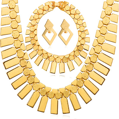 U7 Trendy Earrings Bracelet Necklace Set Platinum/18K Real Gold Plated Party Women's Fashion Jewelry African Jewelry Set
U7 Trendy Earrings Bracelet Necklace Set Platinum/18K Real Gold Plated Party Women's Fashion Jewelry African Jewelry Set