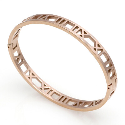 Factory Price Fashion Roman Bracelet Hollow Jewelry Titanium Steel Plated 18K Rose Gold Buckle Bracelet
Factory Price Fashion Roman Bracelet Hollow Jewelry Titanium Steel Plated 18K Rose Gold Buckle Bracelet