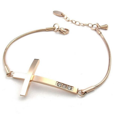 Hpolw Womens Cubic Zirconia Stainless Steel Bracelet Sideways Cross Charm Rose Gold
Hpolw Womens Cubic Zirconia Stainless Steel Bracelet Sideways Cross Charm Rose Gold