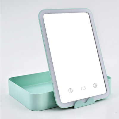MECAR creative gift LED desktop mirror flat storage vanity mirror to send girlfriends Tanabata Valentines Day gift can display temperature multi-function rechargeable mint green 8521
MECAR creative gift LED desktop mirror flat storage vanity mirror to send girlfriends Tanabata Valentines Day gift can display temperature multi-function rechargeable mint green 8521