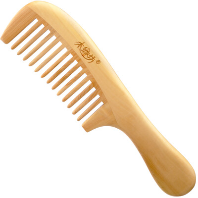 Wood edge Square (MUYUANFANG) lobular boxwood with handle wide tooth wood comb gift box XYT-1801
Wood edge Square (MUYUANFANG) lobular boxwood with handle wide tooth wood comb gift box XYT-1801