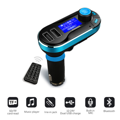 Bluetooth Car Kit FM Transmitter Handfree Car MP3 Audio Player with Dual USB Car Charger Support USB SD TF Card
Bluetooth Car Kit FM Transmitter Handfree Car MP3 Audio Player with Dual USB Car Charger Support USB SD TF Card