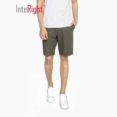INTERIGHT casual shorts mens cotton twill washed casual pants army green 30