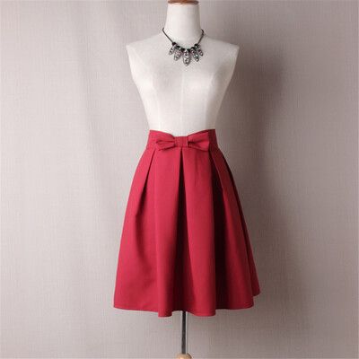 BACHASH Elegant Women Skirt High Waist Pleated Knee Length Skirt Vintage A Line Big Bow Red Black Side Zipper Skater Skirts Red
BACHASH Elegant Women Skirt High Waist Pleated Knee Length Skirt Vintage A Line Big Bow Red Black Side Zipper Skater Skirts Red