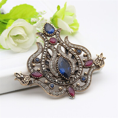 New Antique Turkish Flower Brooch Retro Gold Color Brooches Broches Crystal Woman Hijab Pins High Quality Jewelry Festival Gift
New Antique Turkish Flower Brooch Retro Gold Color Brooches Broches Crystal Woman Hijab Pins High Quality Jewelry Festival Gift
