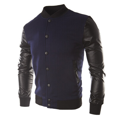 Autumn Simple Design Leather Stitching Sport Jacket Mens Casual Fashion Sweatshirt Baseball Clothes
Autumn Simple Design Leather Stitching Sport Jacket Mens Casual Fashion Sweatshirt Baseball Clothes