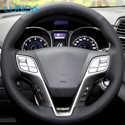 LUNDA Black Genuine Leather Suede Hand-stitched Car Steering Wheel Cover for Hyundai Santa Fe 2013 2014 2015 Hyundai ix45
LUNDA Black Genuine Leather Suede Hand-stitched Car Steering Wheel Cover for Hyundai Santa Fe 2013 2014 2015 Hyundai ix45