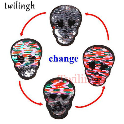 twilingh 1pc Fruit Reversible Change Color Sequins Patches DIY