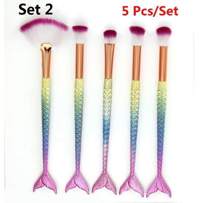 18Style Popular Rainbow Mermaid Tail Makeup Brush Set Fashion Fishtail Foundation Powder Eyeshadow Professional Cosmetic Blush Bru
18Style Popular Rainbow Mermaid Tail Makeup Brush Set Fashion Fishtail Foundation Powder Eyeshadow Professional Cosmetic Blush Bru