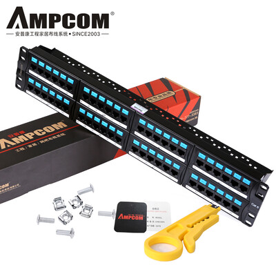 AMPCOM Super five 24-port patch panel 1U rack cabinet cable engineering gold plating
AMPCOM Super five 24-port patch panel 1U rack cabinet cable engineering gold plating