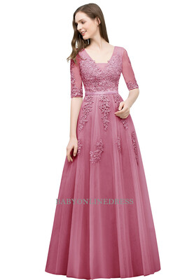 Babyonline A-line V-neck Half Sleeves Dust Pink Lace Evening Dresses 2018 Backless Applique Long Party Dresses
Babyonline A-line V-neck Half Sleeves Dust Pink Lace Evening Dresses 2018 Backless Applique Long Party Dresses