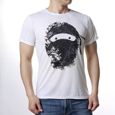 Mens O-neck Tops Cartoon Print Pullover T-Shirts