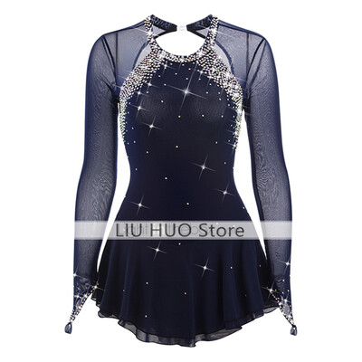 Figure Skating Dress Womens Girls Ice Skating Dress Dark Blue Spandex Rhinestone High Elasticity Performance Skating Wear
Figure Skating Dress Womens Girls Ice Skating Dress Dark Blue Spandex Rhinestone High Elasticity Performance Skating Wear