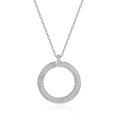Aiyaya Fashion Jewelry Micro Cubic Zircon Pave Round Circle Pendnat Necklace Chain