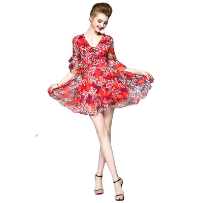 2018 New Summer V-Neck Bob Print Knee-Length Polyester Dress With Butterfly Sleeve Tulle Dresses For Ladies
2018 New Summer V-Neck Bob Print Knee-Length Polyester Dress With Butterfly Sleeve Tulle Dresses For Ladies