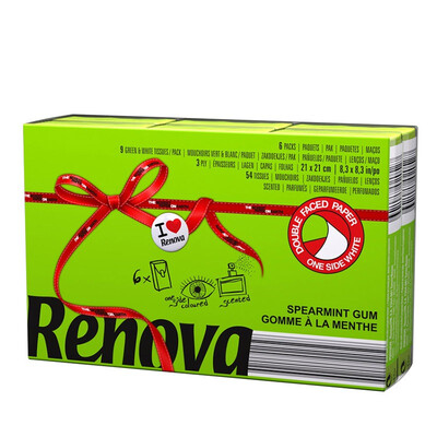 Renova Love (Renova) fragrance handkerchief paper Shuangpin Mint green / white 3 layer 9 pumping * 6 packs Portuguese imports
Renova Love (Renova) fragrance handkerchief paper Shuangpin Mint green / white 3 layer 9 pumping * 6 packs Portuguese imports