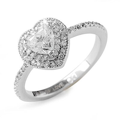 Aiyaya 12kt White Gold Plated Stunning Heart Diamond Cut Crystal Engagement Ring for Women Wedding
Aiyaya 12kt White Gold Plated Stunning Heart Diamond Cut Crystal Engagement Ring for Women Wedding