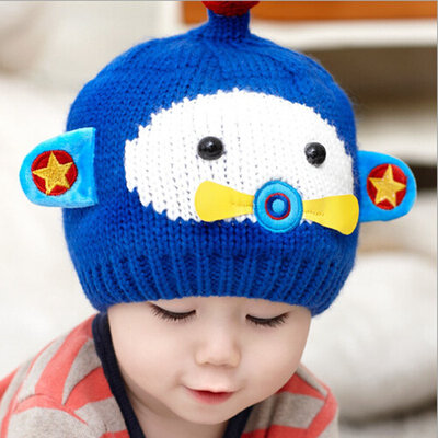 Buebos Ninos 2015 Winter New Korean Cute Little Aircraft Wool Children Hat Baby Kids Warm Knitted Hat