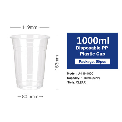 OTOR 34oz Clear Plastic Cups Fruit Salad Water Cup with Lids Disposable Tumblers Outdoor Travel Birthday Party Supply 50pcs
OTOR 34oz Clear Plastic Cups Fruit Salad Water Cup with Lids Disposable Tumblers Outdoor Travel Birthday Party Supply 50pcs