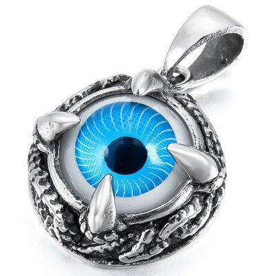 Hpolw Men Stainless Steel Blue Crystal Pendant Skull Dragon Claw Evil Eye Snake Necklace with 23 inch Chain,Silver Black Blue
Hpolw Men Stainless Steel Blue Crystal Pendant Skull Dragon Claw Evil Eye Snake Necklace with 23 inch Chain,Silver Black Blue