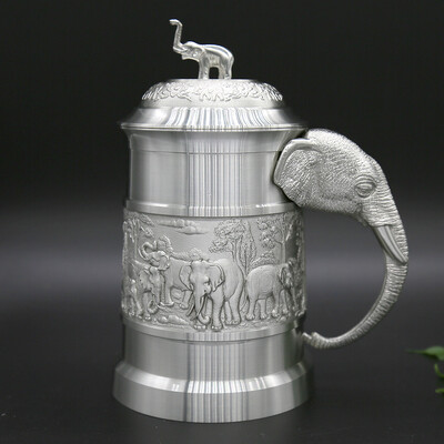 Oriental Pewter - Pewter Mug with Cover Pure Tin 97 Lead-Free Pewter BJCL1E Hand Carved Beautiful Embossed Handmade in Thailand
Oriental Pewter - Pewter Mug with Cover Pure Tin 97 Lead-Free Pewter BJCL1E Hand Carved Beautiful Embossed Handmade in Thailand