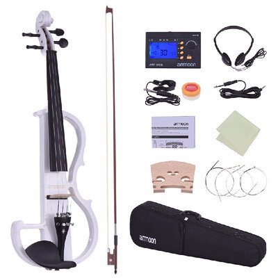 ammoon Full Size 44 Solid Wood Electric Silent Violin Fiddle Style-2 Ebony Fingerboard Pegs Chin Rest Tailpiece with Bow Hard Cas
ammoon Full Size 44 Solid Wood Electric Silent Violin Fiddle Style-2 Ebony Fingerboard Pegs Chin Rest Tailpiece with Bow Hard Cas