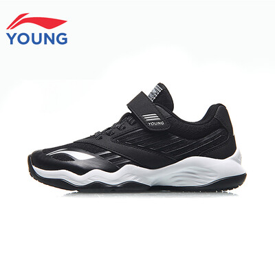 Li Ning childrens shoes mens children wear non-slip soft midsole Velcro basketball shoes YKBN022-7 standard black silver 34 
Li Ning childrens shoes mens children wear non-slip soft midsole Velcro basketball shoes YKBN022-7 standard black silver 34
