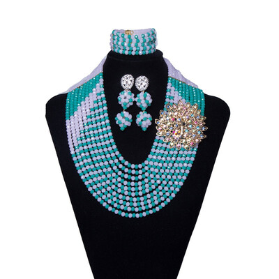 10 Rows Green And White With Corsage Womens Wedding Crystal jewelry African Bridal Costume Jewelry Nigerian Beads Jewelry Set
10 Rows Green And White With Corsage Womens Wedding Crystal jewelry African Bridal Costume Jewelry Nigerian Beads Jewelry Set
