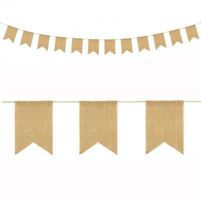 Fanlus 12Pcs Burlap Banner DIY Decoration for Wedding Baby Shower&Party 105feet