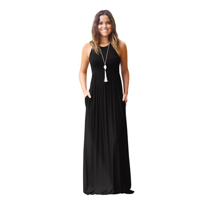TryEverything Summer Long Dress Women 2018 Cotton Black Casual Dress Women Sleeveless Tank Pocket Floor Length Dresses For Women
TryEverything Summer Long Dress Women 2018 Cotton Black Casual Dress Women Sleeveless Tank Pocket Floor Length Dresses For Women