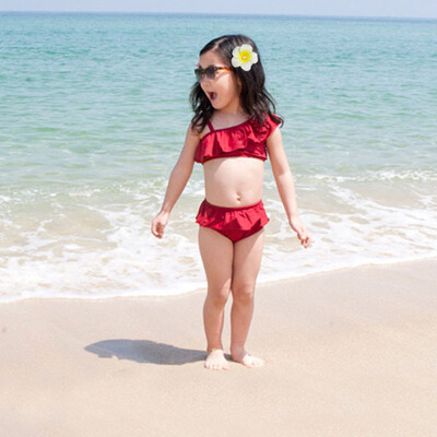 Swimsuit Girls Two Pieces Swimwear Kids Children Ruffles Red Bandage Swimwear Bathing Suit Bikini Set Outfits
Swimsuit Girls Two Pieces Swimwear Kids Children Ruffles Red Bandage Swimwear Bathing Suit Bikini Set Outfits