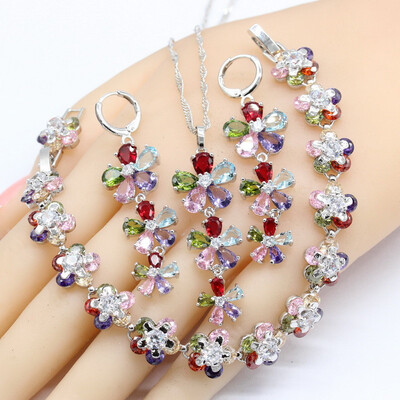 Multicolor Topaz Silver Color Jewelry Sets For Women Flower Shape Long Earrings Necklace Pendant Bracelet
Multicolor Topaz Silver Color Jewelry Sets For Women Flower Shape Long Earrings Necklace Pendant Bracelet
