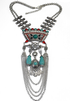 Idealway Vintage Bohemian 2 Colors Gold Silver Alloy Crystal Rhinestone Natural Turquoise Multilayer Chains Tassels Pendant Choker Necklaces Women Necklaces
Idealway Vintage Bohemian 2 Colors Gold Silver Alloy Crystal Rhinestone Natural Turquoise Multilayer Chains Tassels Pendant Choker Necklaces Women Necklaces