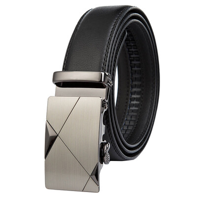 Fashion men's leather belt with automatic buckle