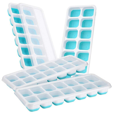 4 Pack Ice Cube Trays Food Grade Silicone 14 Ice Cubes Molds with Spill-Resistant Removable Lid Easy Release Food Freezer Storag
4 Pack Ice Cube Trays Food Grade Silicone 14 Ice Cubes Molds with Spill-Resistant Removable Lid Easy Release Food Freezer Storag