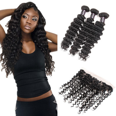 Ishow Hot Sell 7A Ear to Ear Lace Frontal Closure With 3Bundles Brazilian Virgin Hair Deep Wave Hair With Lace Frontal Closure
Ishow Hot Sell 7A Ear to Ear Lace Frontal Closure With 3Bundles Brazilian Virgin Hair Deep Wave Hair With Lace Frontal Closure