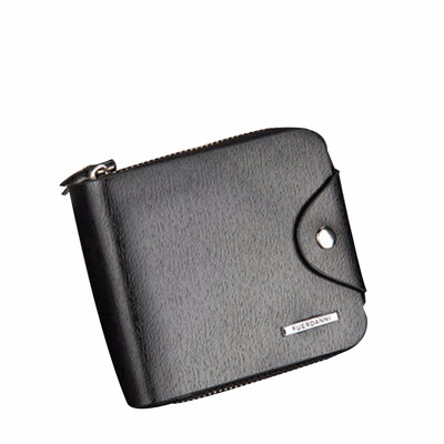 Shozafia Vertical Wallet Mens Handbag Zipper Short Bag