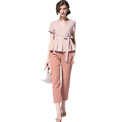 BURDULLY New Fashion 2018 Summer 2 Piece Set Women Pant And Top Work Striped Two Piece Set Top And Pants Office Clothes Styles
BURDULLY New Fashion 2018 Summer 2 Piece Set Women Pant And Top Work Striped Two Piece Set Top And Pants Office Clothes Styles
