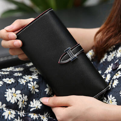 Womens Long Wallet Female Portable PU Leather Multi-card Bit Purse