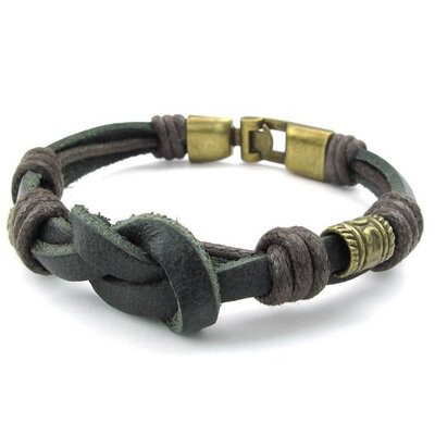 Hpolw Mens Leather Rope Bracelet, Tribal Braided Infinity Symbol Cuff Bangle, Black Gold
Hpolw Mens Leather Rope Bracelet, Tribal Braided Infinity Symbol Cuff Bangle, Black Gold