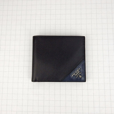 PRADA blue colorblock card wallet