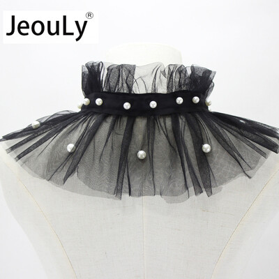 JeouLy wholesale Chic Women Detachable shawls false collar beaded chiffon decorative collar lotus leaf fold high collar black
JeouLy wholesale Chic Women Detachable shawls false collar beaded chiffon decorative collar lotus leaf fold high collar black