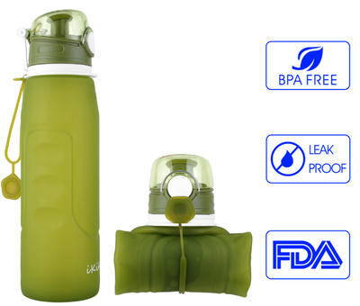 iKiKin Collapsible Bottle Silicone Leak Proof BPA Free Portable Lightweight Water Bottle 1000ML 35fl OZ
iKiKin Collapsible Bottle Silicone Leak Proof BPA Free Portable Lightweight Water Bottle 1000ML 35fl OZ